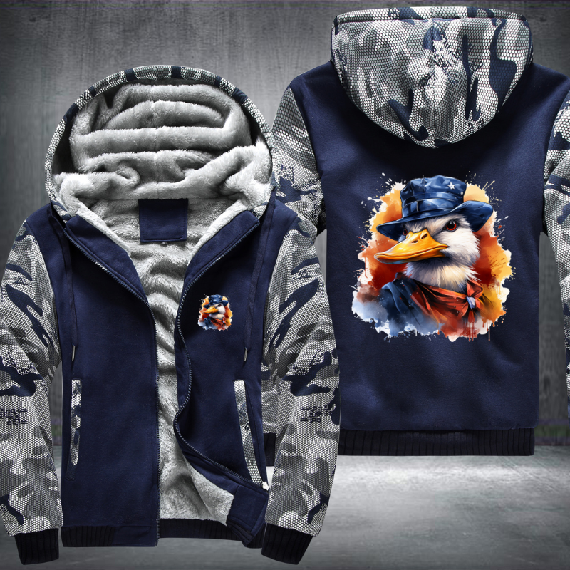 Animal Hiphop Graphic Funny Duck Fleece Hoodies Jacket