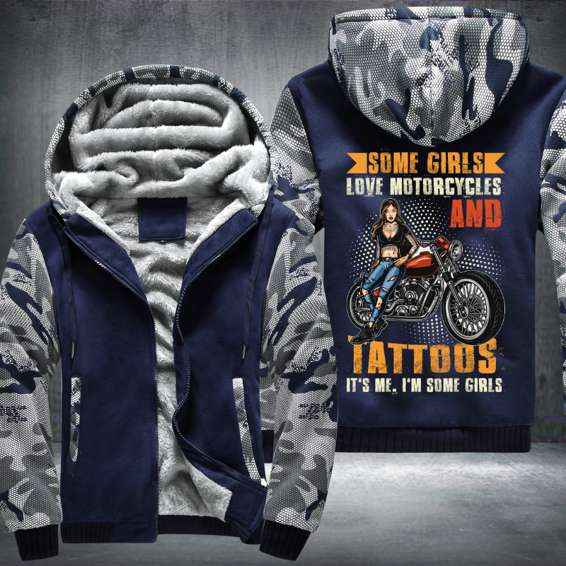 Some Girls Love Motorcycle And Tattoos Fleece Hoodies Jacket