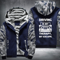 DRIVING IS MY THERAPY Fleece Hoodies Jacket