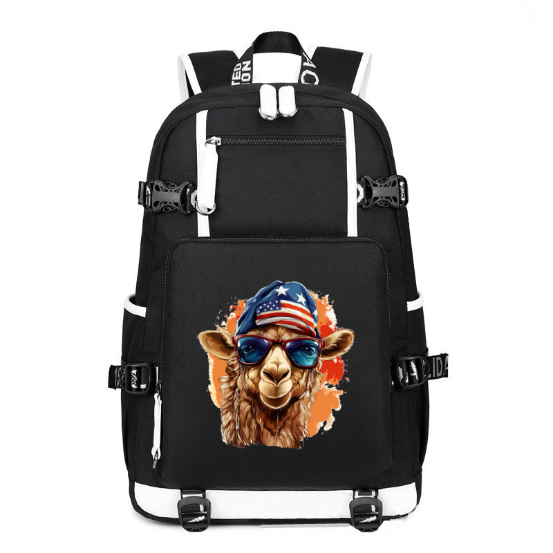 Animal Hiphop Graphic Funny Camel printing Canvas Backpack