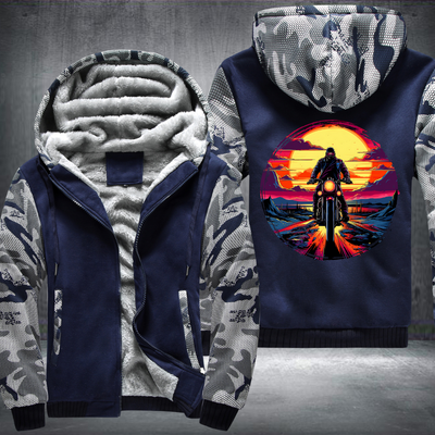 Man Ride Motorcycle Fleece Hoodies Jacket