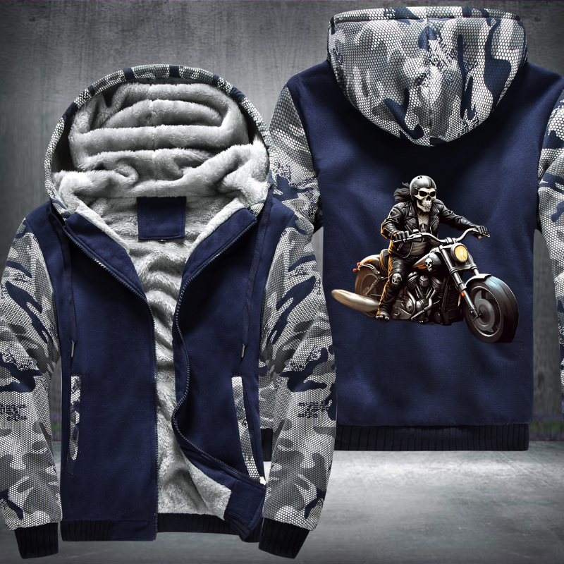 Ghost Rider Skull Ride Motorcycle Fleece Hoodies Jacket