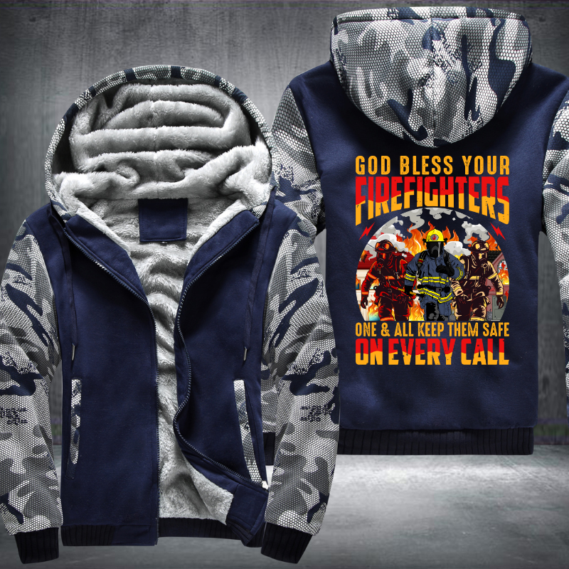 God bless your Firefighters one and all keep them safe on every call Fleece Hoodies Jacket