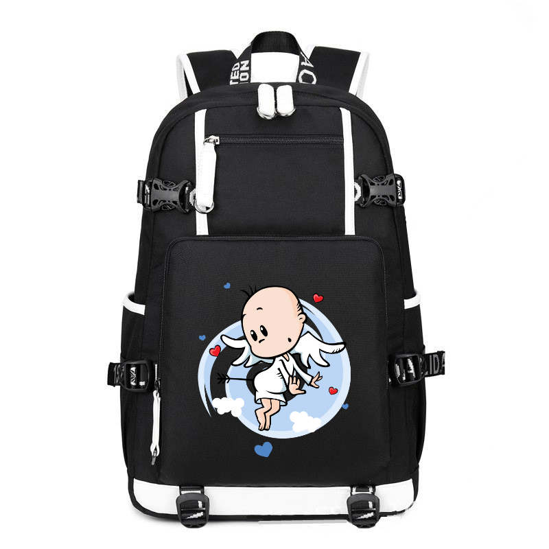 Baby Cupid printing Canvas Backpack