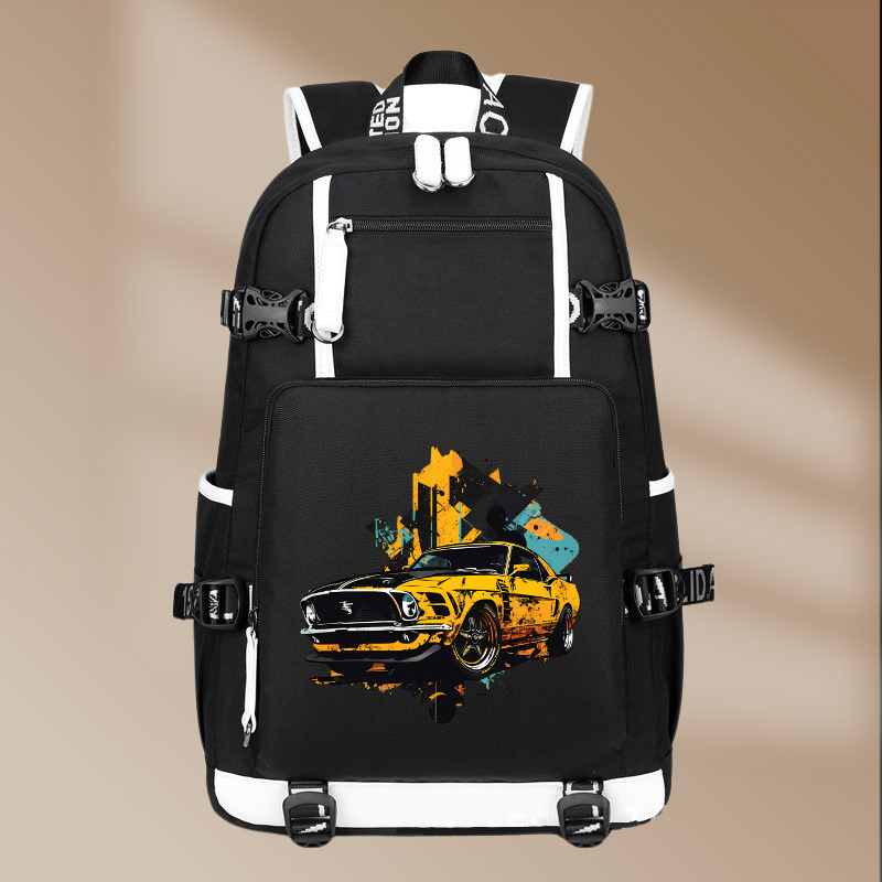 Ford Mustang Boss 302 1969 Design Printing Canvas Backpack