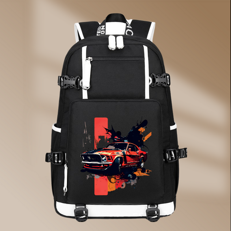 Ford Mustang Boss 302 1969 Vintage Printing Canvas Backpack