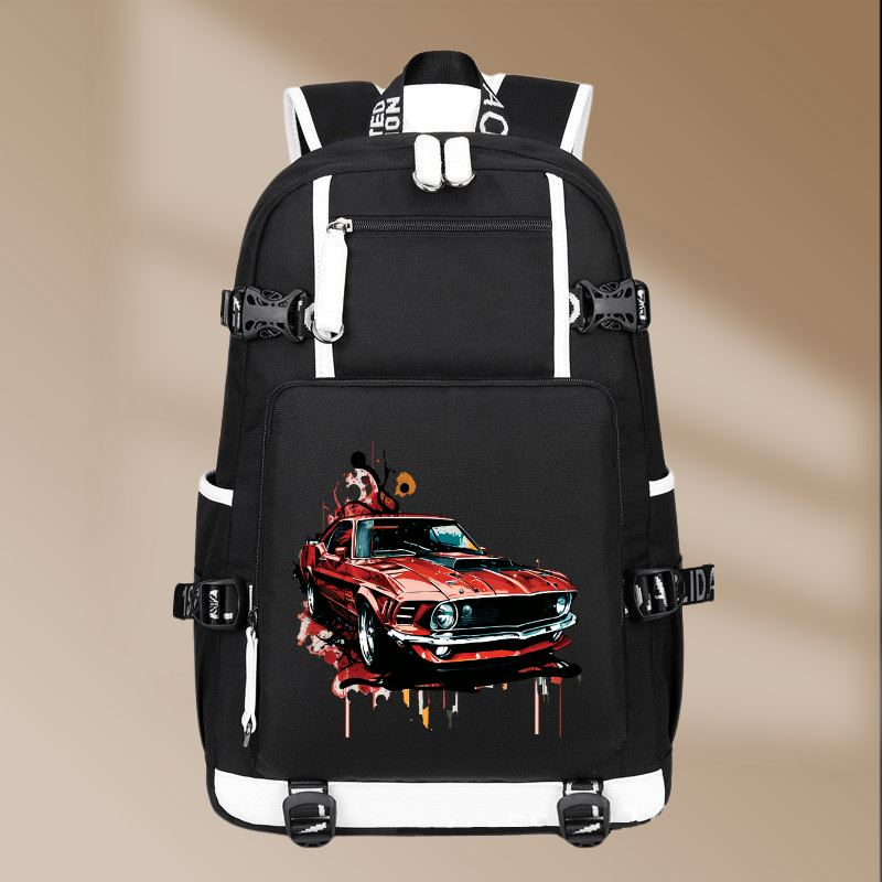 Ford Mustang Mach 1 1969 Vintage Printing Canvas Backpack