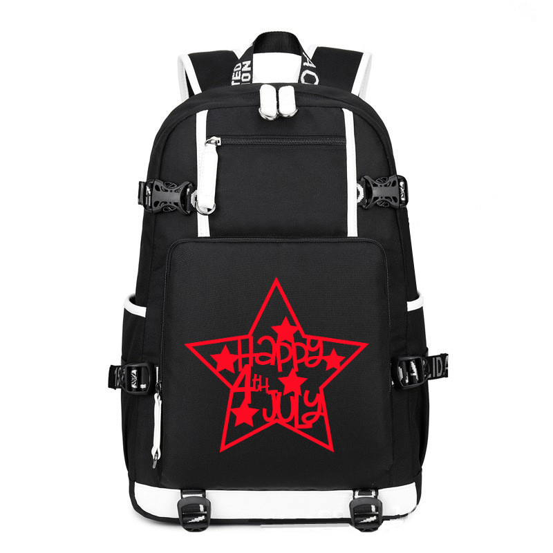Happy 4 July printing Canvas Backpack