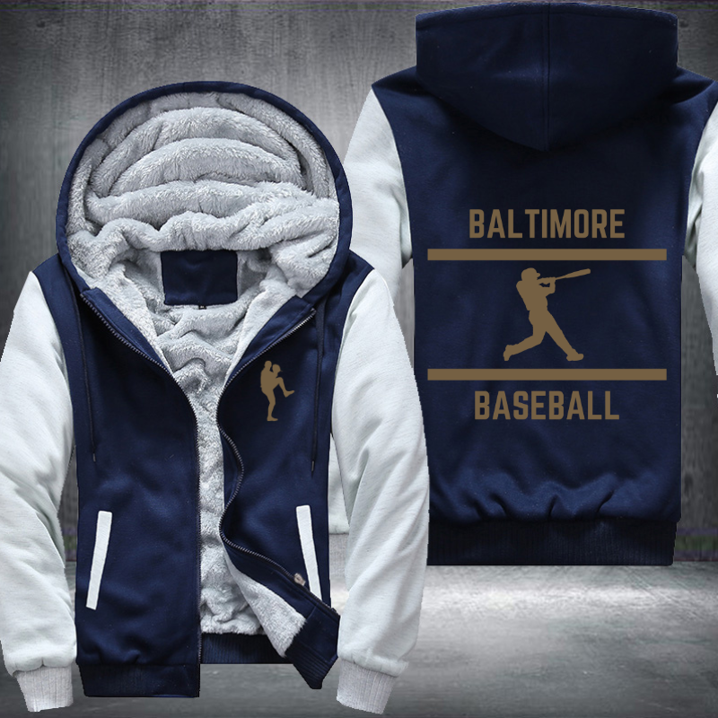Baseball Lover City Baltimore Fleece Hoodies Jacket