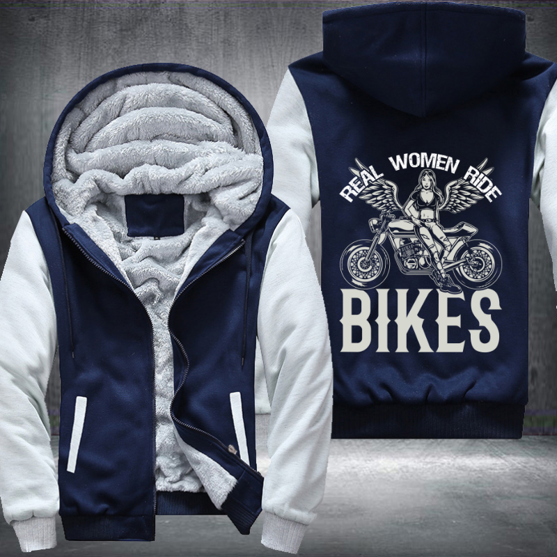 Real Woman Ride Bikes Fleece Hoodies Jacket
