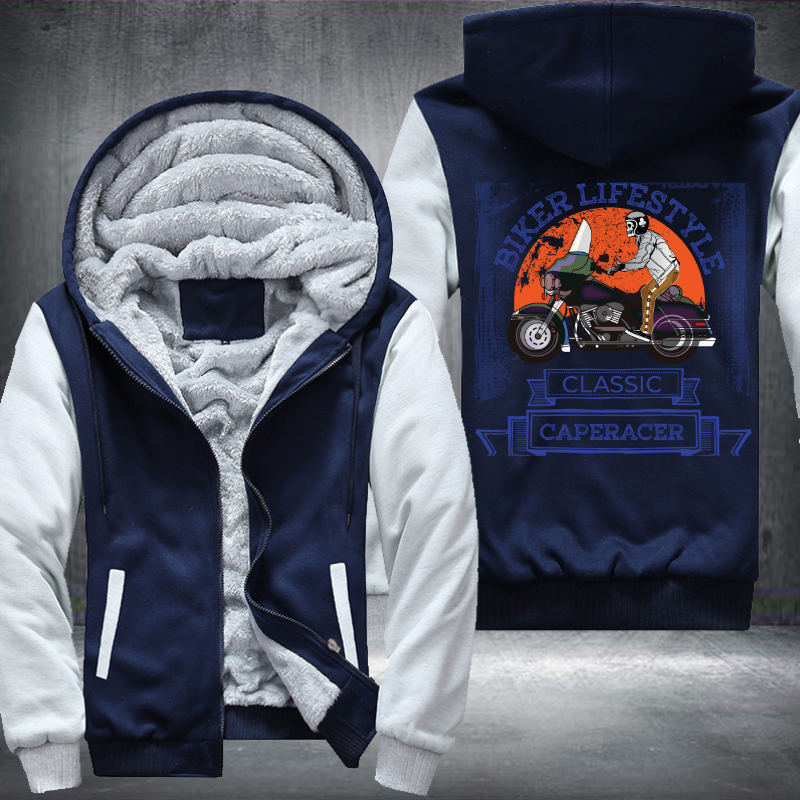 Biker Lifestyle Classic Caperacer Fleece Hoodies Jacket