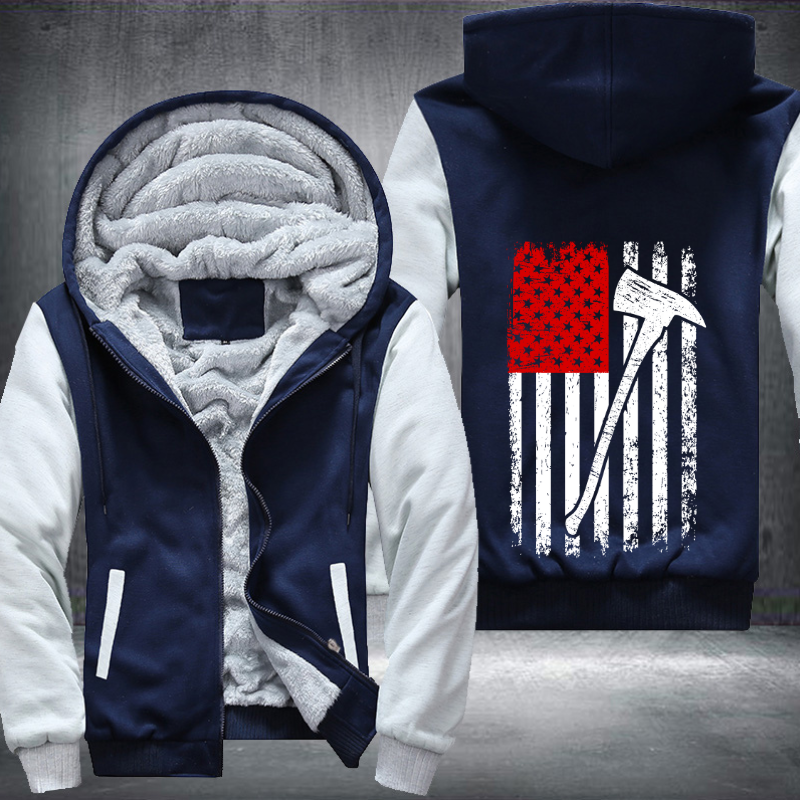 Firefighter American Flag Design Fleece Hoodies Jacket