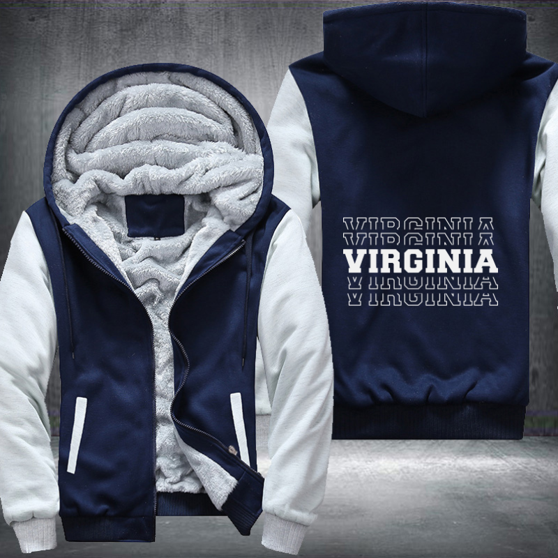 Patriotic USA State Virginia Fleece Hoodies Jacket