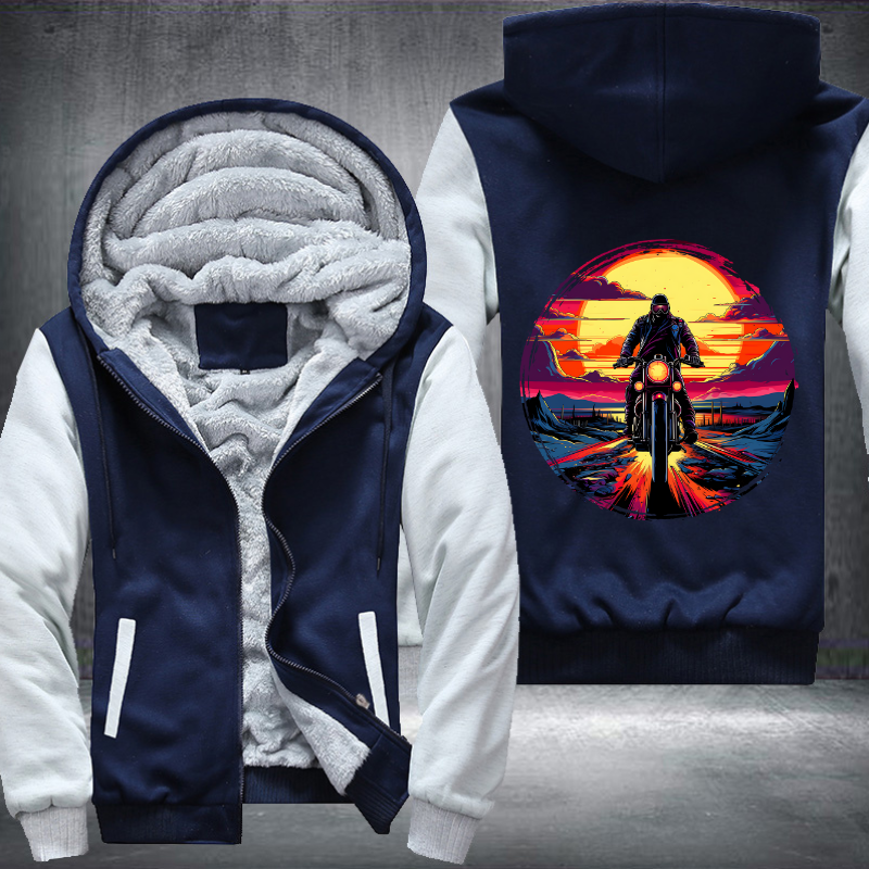 Man Ride Motorcycle Fleece Hoodies Jacket
