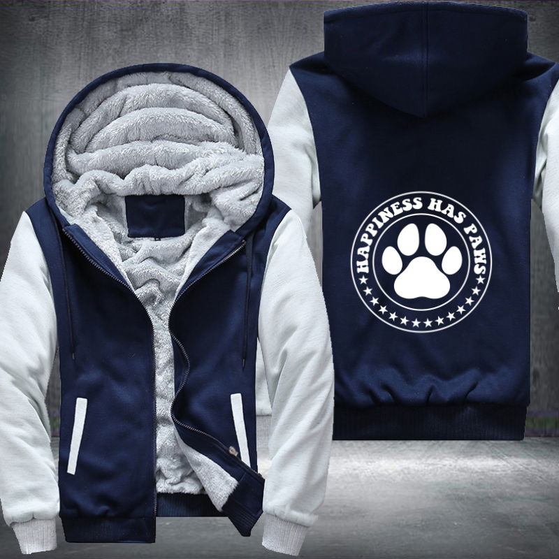 happiness has paws Fleece Hoodies Jacket