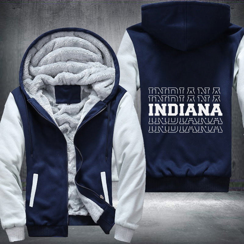 Patriotic USA State Indiana Fleece Hoodies Jacket