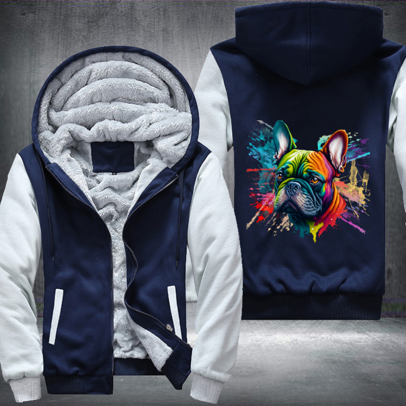 Rainbow beautiful French Bulldog Watercolour Fleece Hoodies Jacket