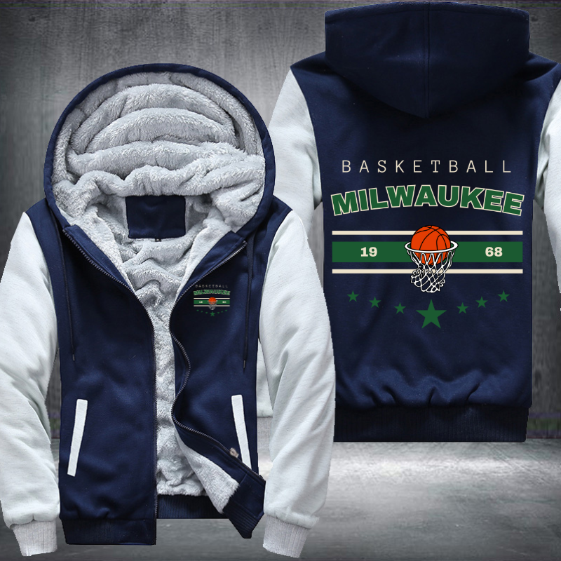 Vintage Basketball MILWAUKEE 1968 Fleece Hoodies Jacket