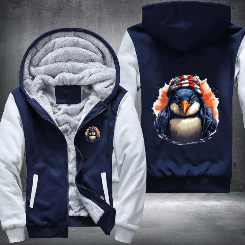 Animal Hiphop Graphic Gangster Penguin Fleece Hoodies Jacket