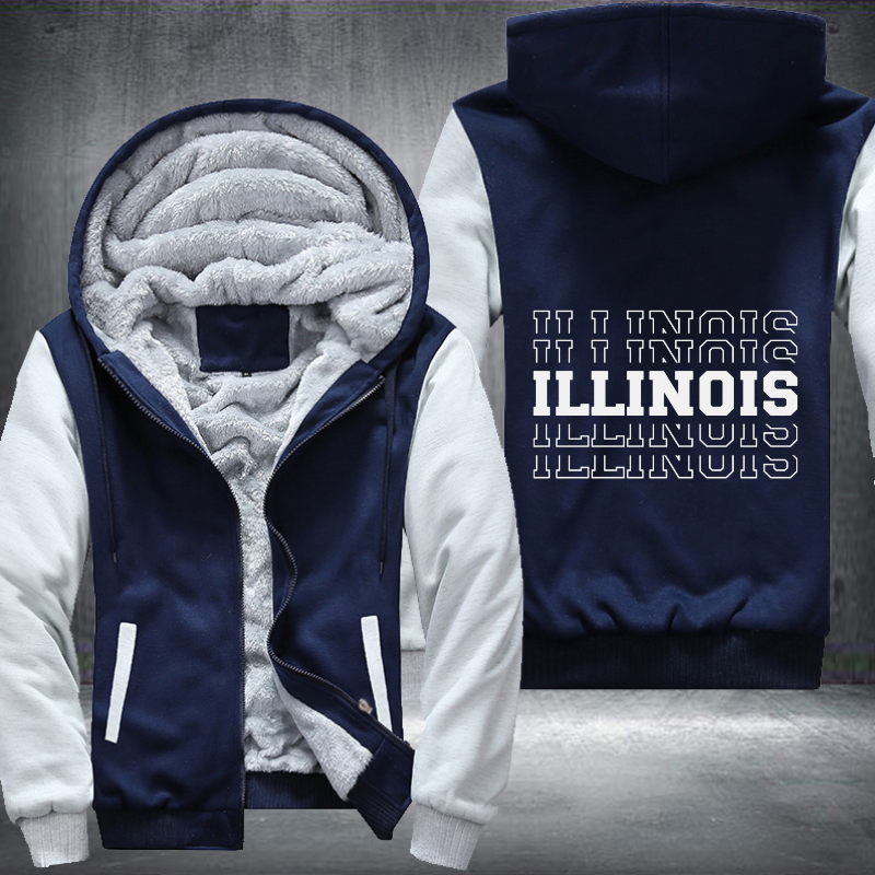 Patriotic USA State Illinois Fleece Hoodies Jacket