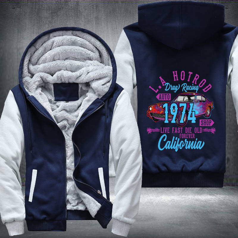 LA hotrod drag racing 1974 Fleece Hoodies Jacket