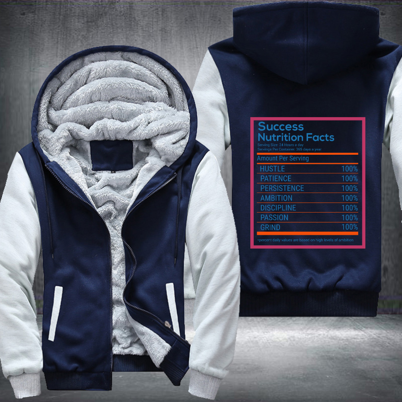 Success Nutrition Facts Fleece Hoodies Jacket