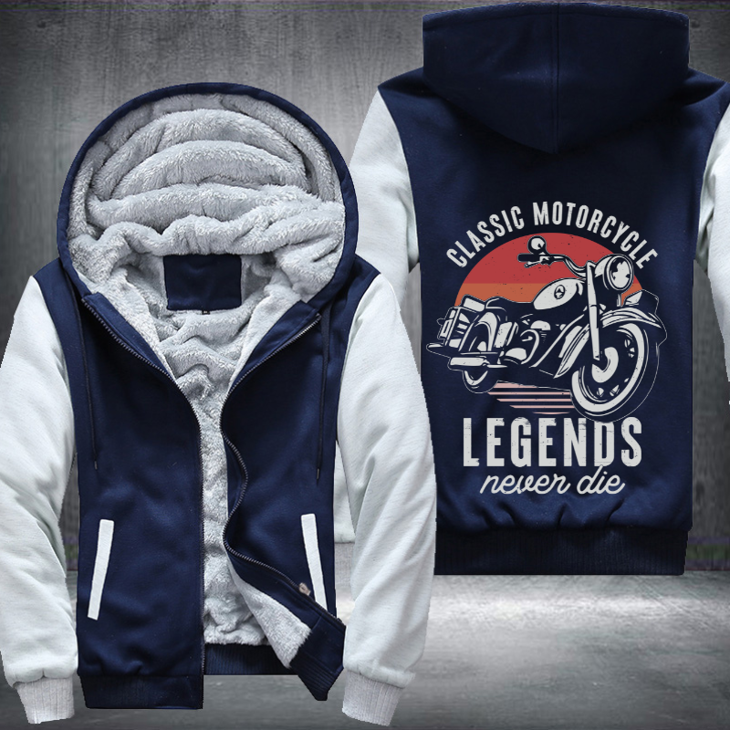 Classic Motorcycle Legends Never Die Fleece Hoodies Jacket