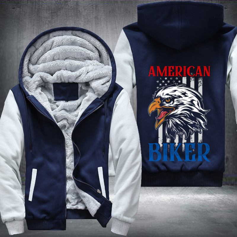 American Biker Fleece Hoodies Jacket