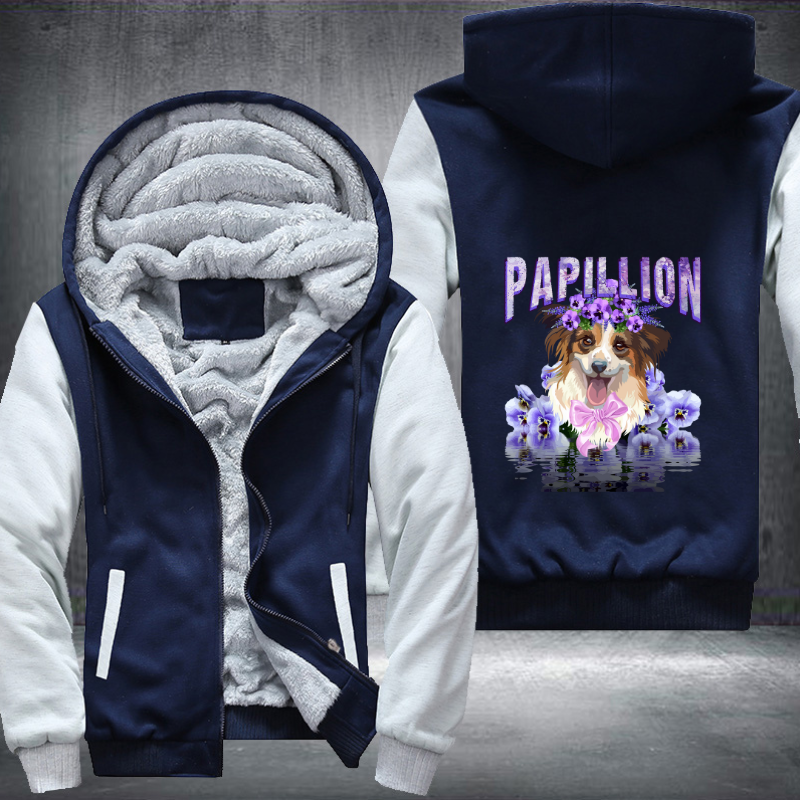 Papillion Dog Fleece Hoodies Jacket