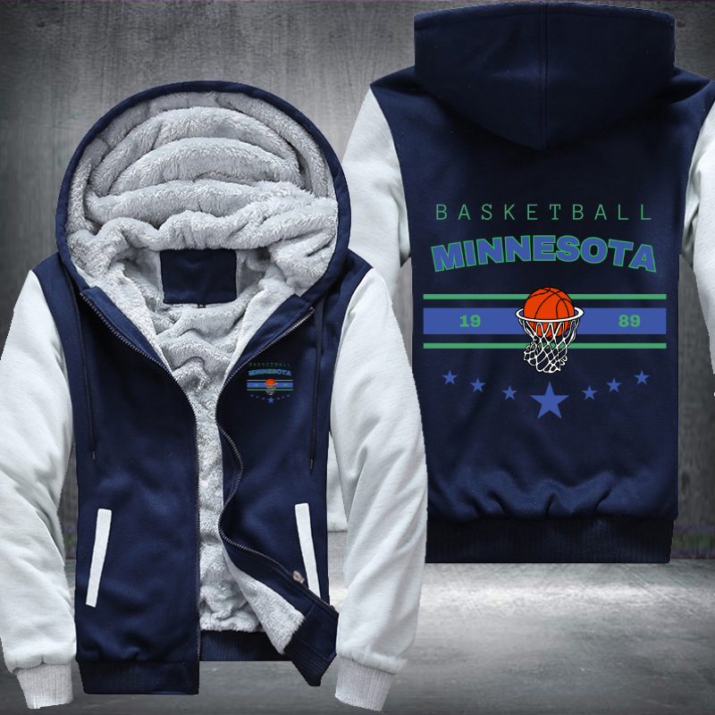 Vintage Basketball MINNESOTA 1989 Fleece Hoodies Jacket