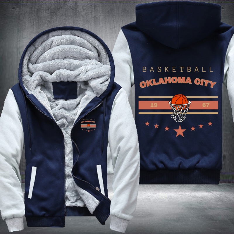 Vintage Basketball OKLAHOMA CITY 1967 Fleece Hoodies Jacket