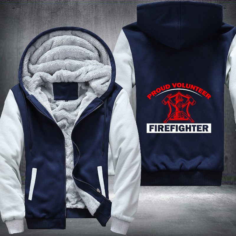 Proud Volunteer Firefighter Fleece Hoodies Jacket