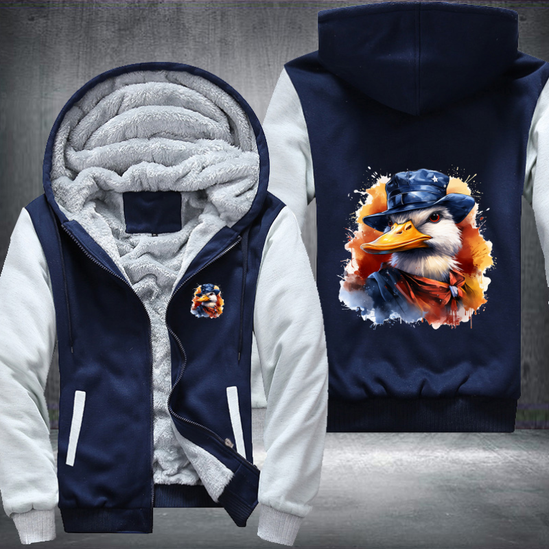 Animal Hiphop Graphic Funny Duck Fleece Hoodies Jacket