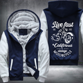 Live Fast Bike Hard Vintage Motorcycle Fleece Hoodies Jacket