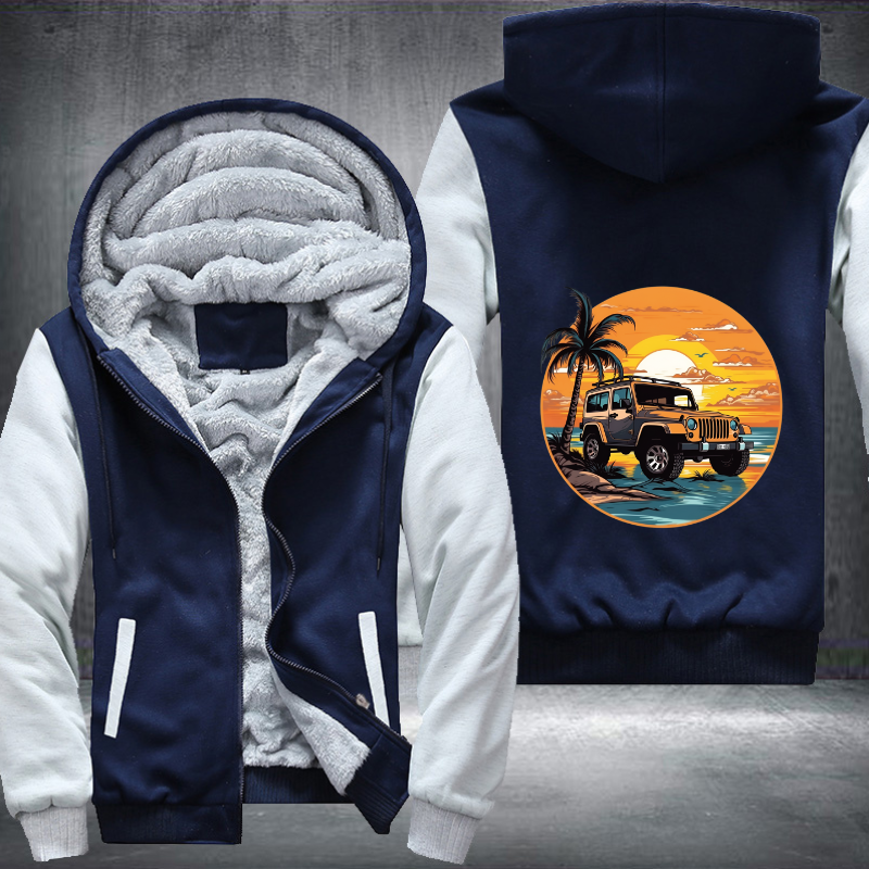 Off-Roading by the Ocean 4x4 car Fleece Hoodies Jacket