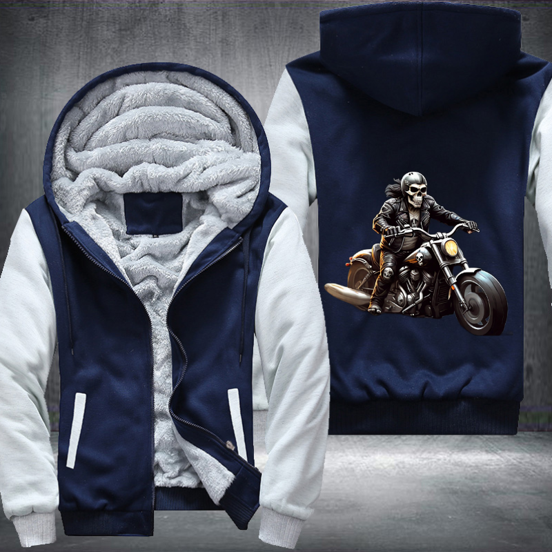 Ghost Rider Skull Ride Motorcycle Fleece Hoodies Jacket