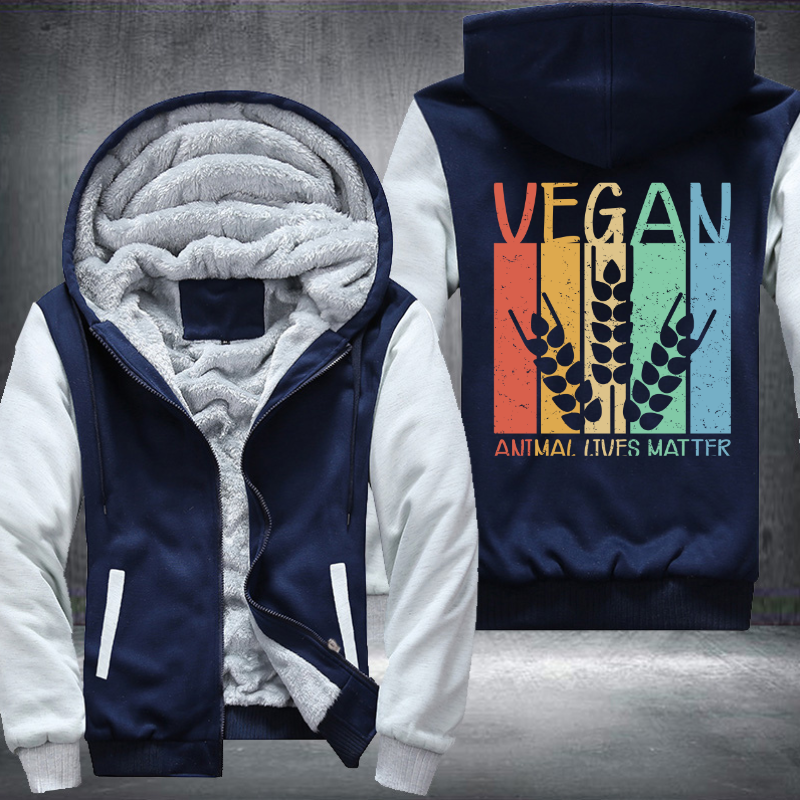 Vegan Animal Lives Matter Fleece Hoodies Jacket