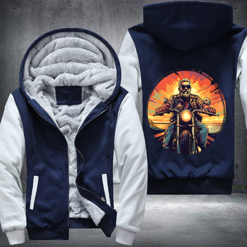 Grandpa Ride Motorcycle Fleece Hoodies Jacket