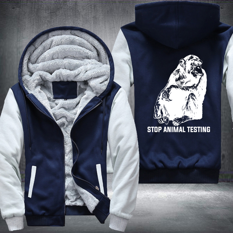 Stop Animal Testing Fleece Hoodies Jacket