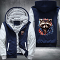 Animal Hiphop Graphic Funny Raccoon With Sunglasses Fleece Hoodies Jacket