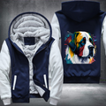 Rainbow Saint Bernard dog Watercolour design Fleece Hoodies Jacket