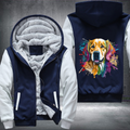 Rainbow Golden Retriever Watercolour Fleece Hoodies Jacket