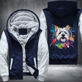 Rainbow West Highland White Terrier design Fleece Hoodies Jacket
