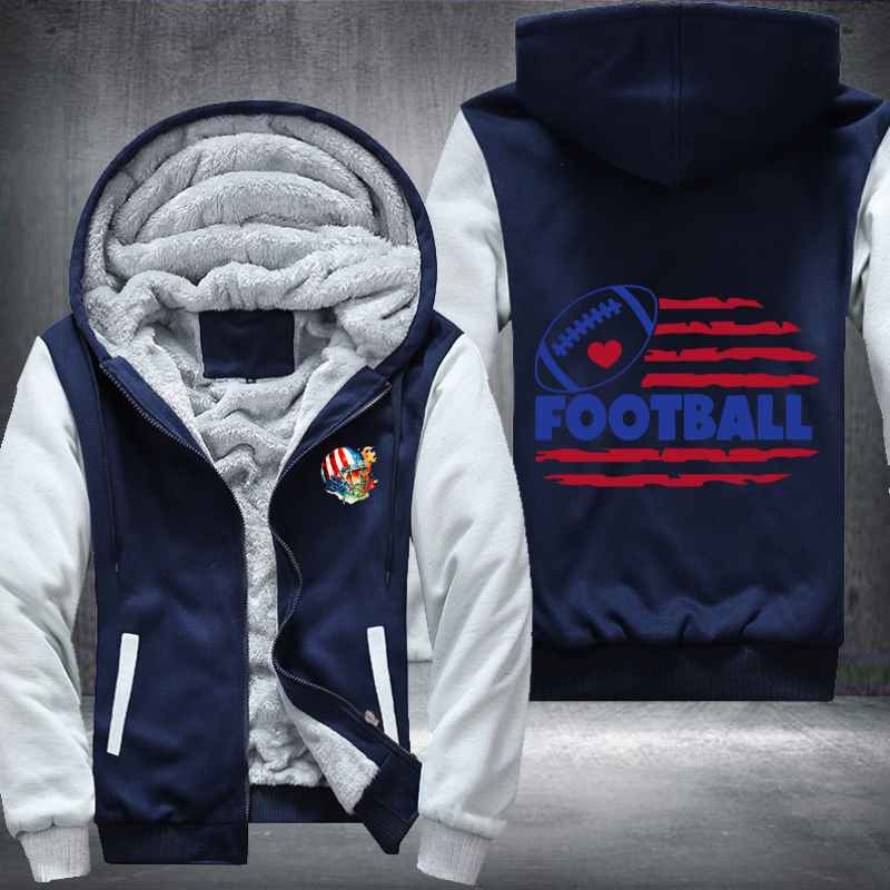 Football Flag Fleece Hoodies Jacket