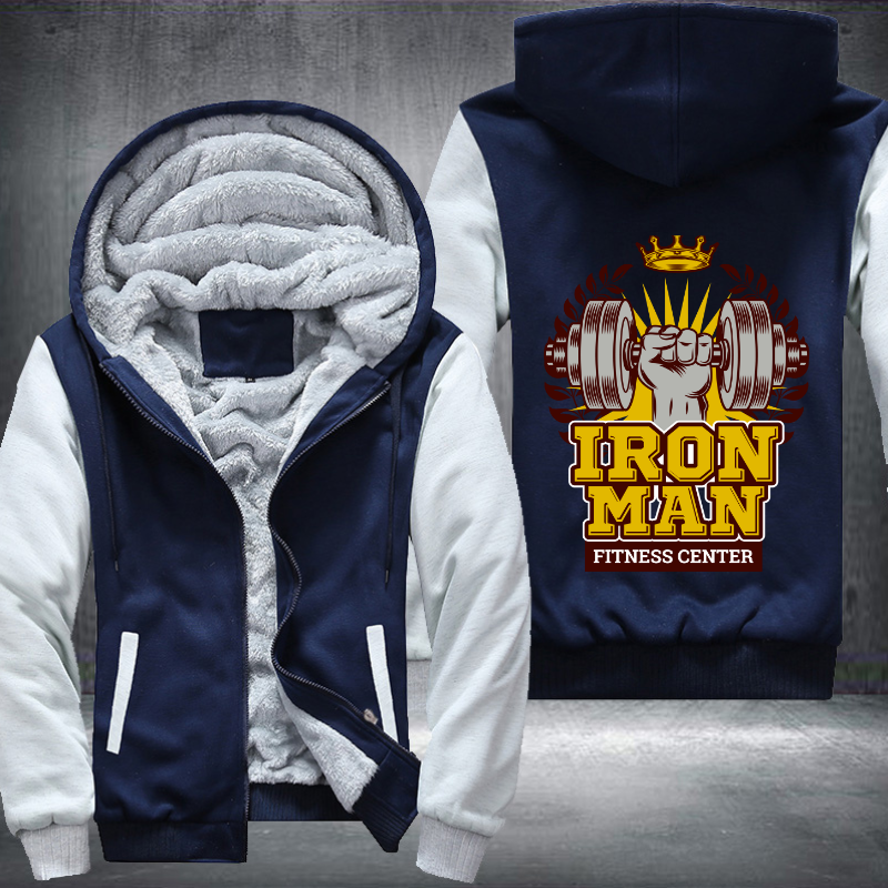 Iron Man Fitness Center Fleece Hoodies Jacket
