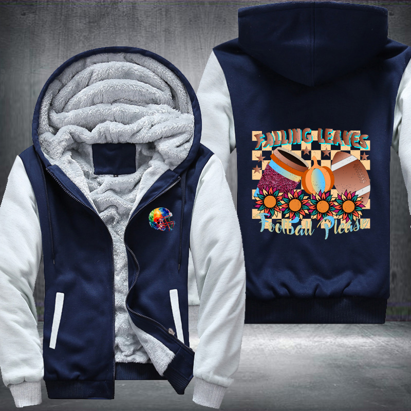 Falling Leaves Football Please Fleece Hoodies Jacket