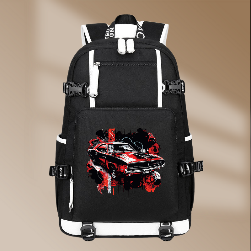 Dodge Charger RT Vintage Printing Canvas Backpack