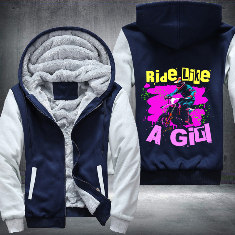 Ride Like A Girl Fleece Hoodies Jacket