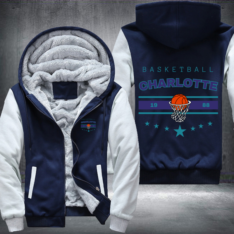 Vintage Basketball CHARLOTTE 1988 Fleece Hoodies Jacket