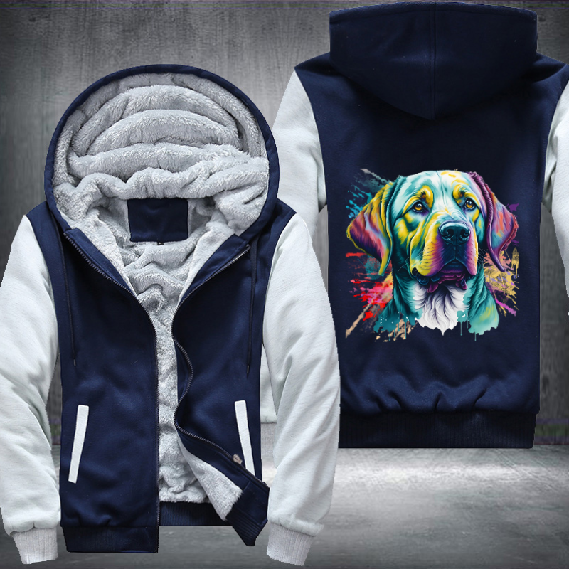 Rainbow Labrador Retriever Watercolour design Fleece Hoodies Jacket